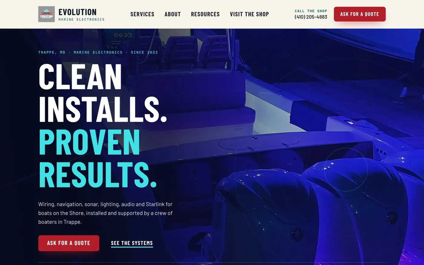 Evolution Marine Electronics, marine electronics in Trappe, MD: the home page