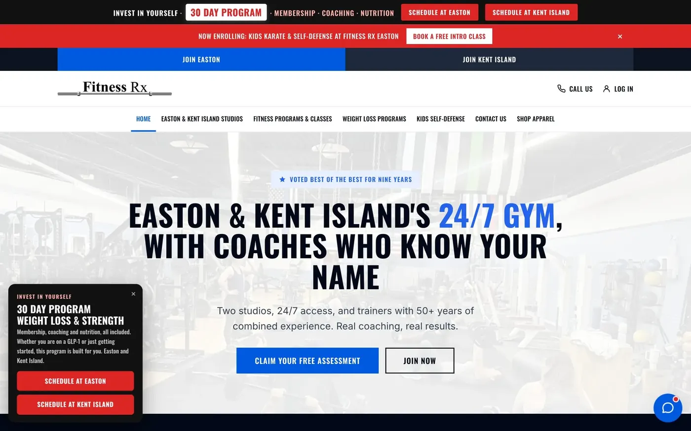 Fitness Rx, 24/7 gym in Easton, MD: the home page