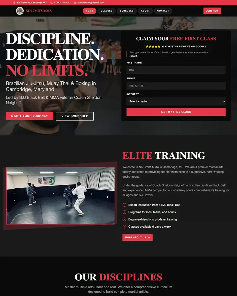 No Limits MMA, martial arts in Cambridge, MD: the home page