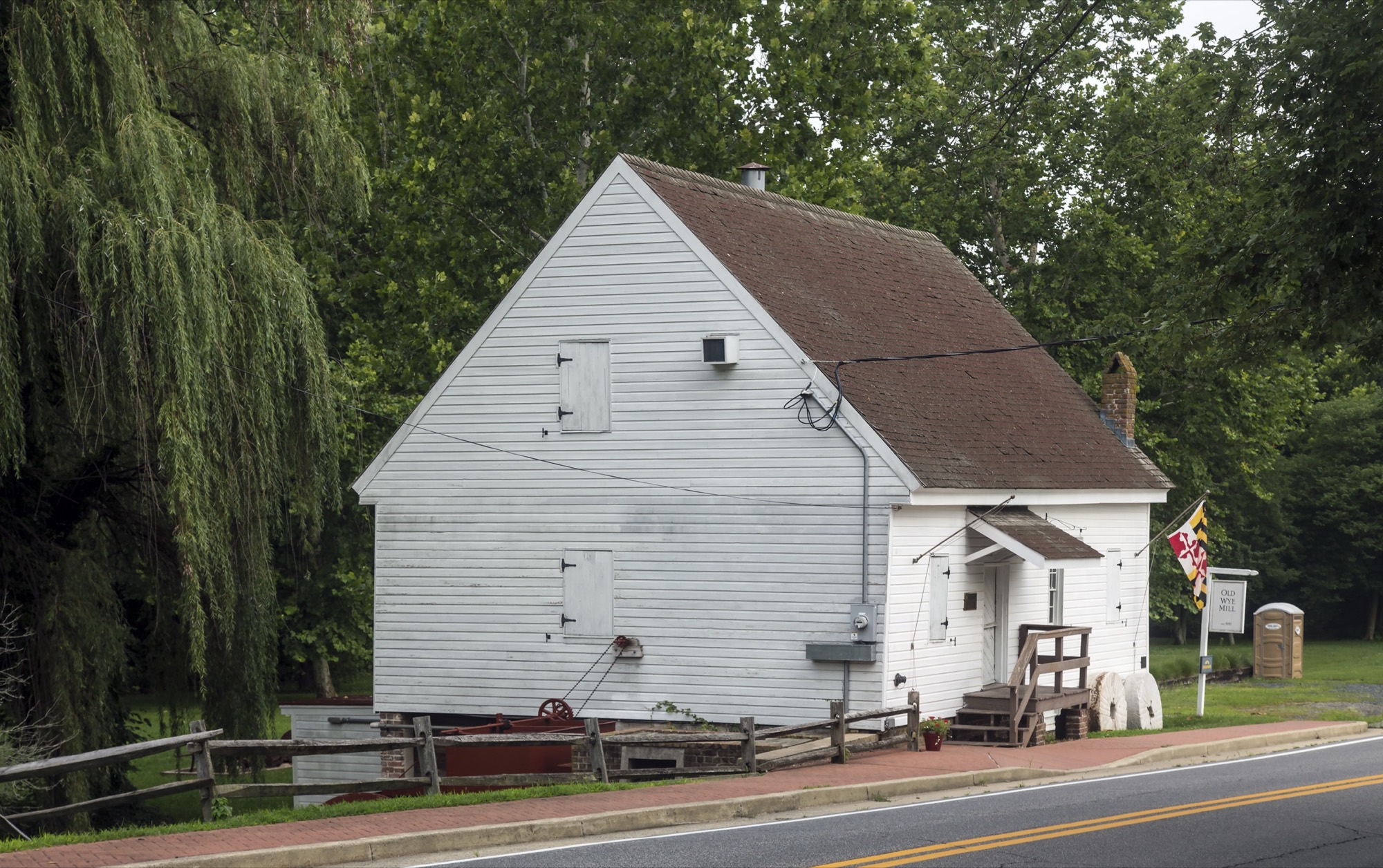 Wye Mill at Wye Mills, Maryland, a wooden gristmill working since the 1680s