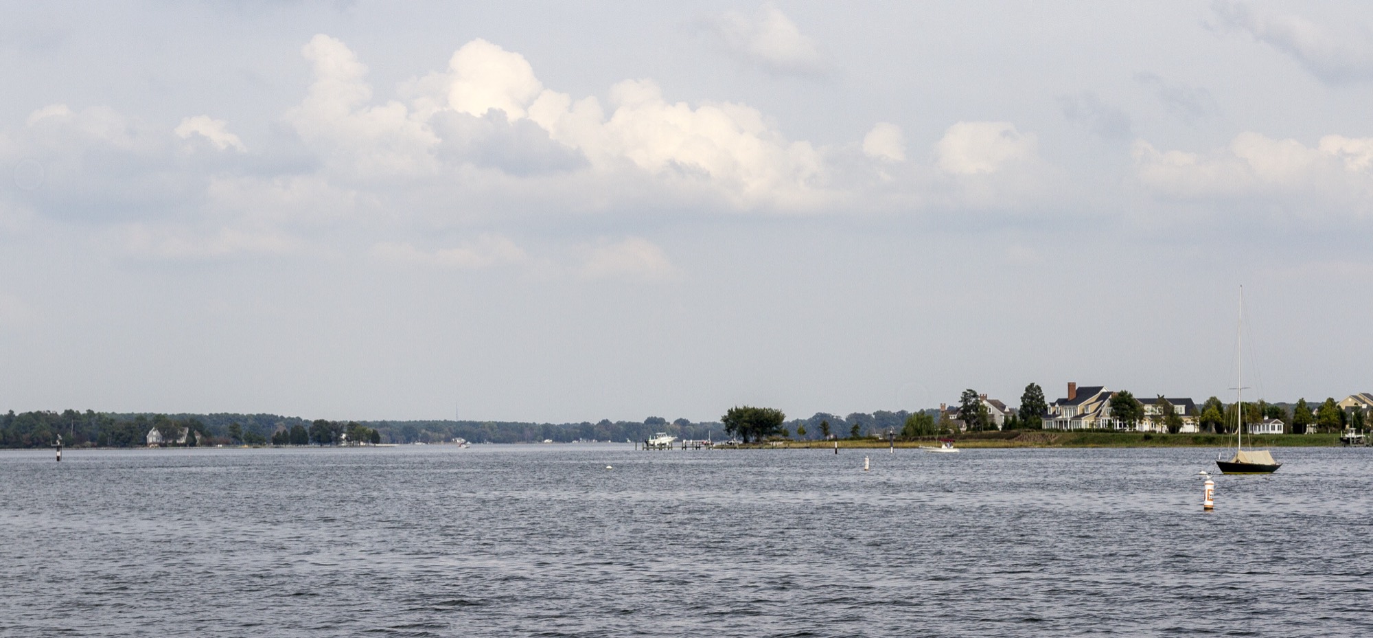 The Tred Avon River from the Oxford-Bellevue Ferry, Oxford, Maryland